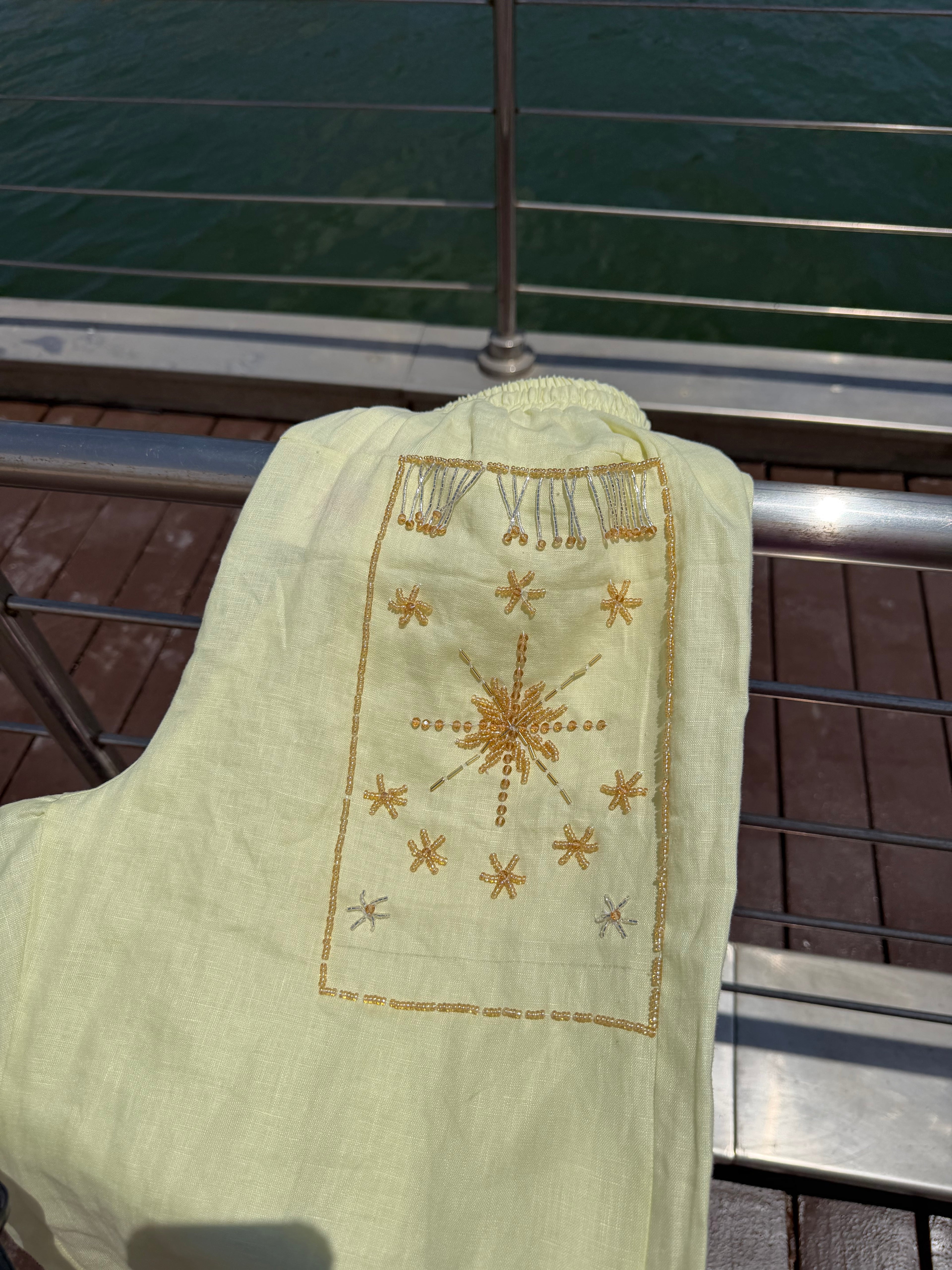 The Nomad Pants (only) in Butter Yellow