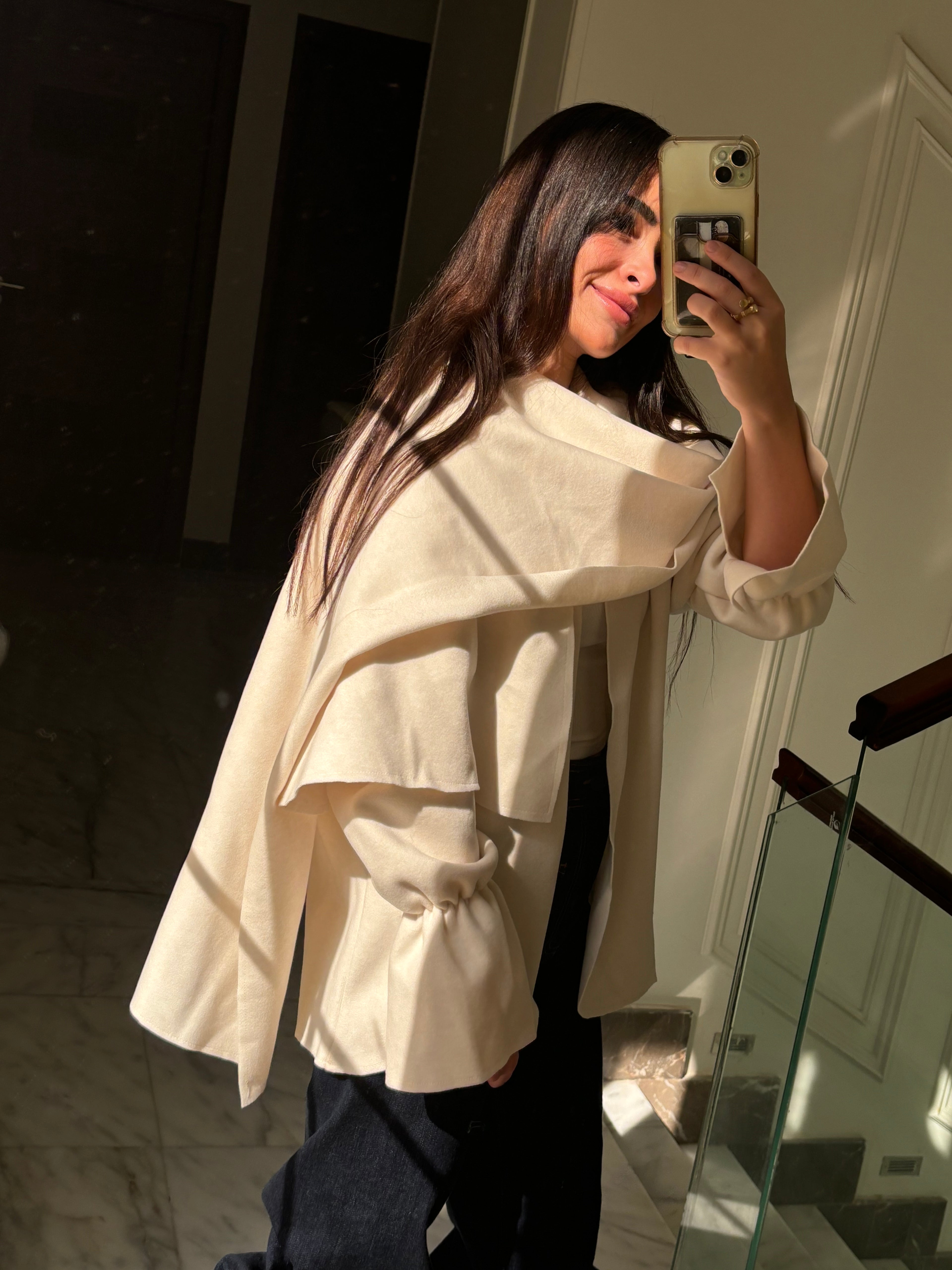 Creme Scarf Jacket
