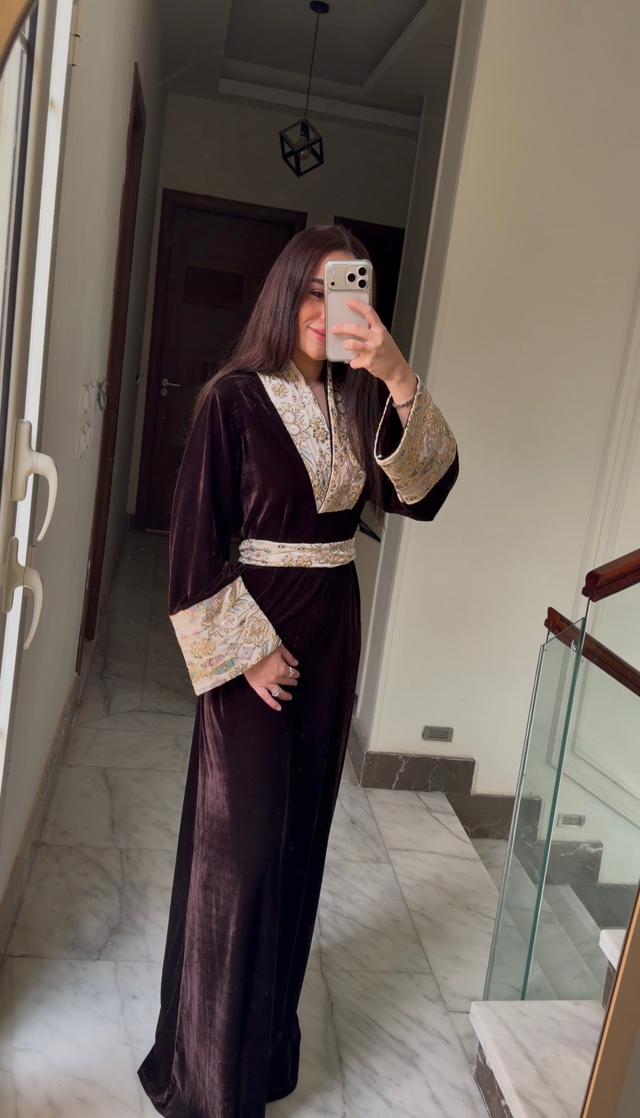 Sahara Brownish Plum Abaya