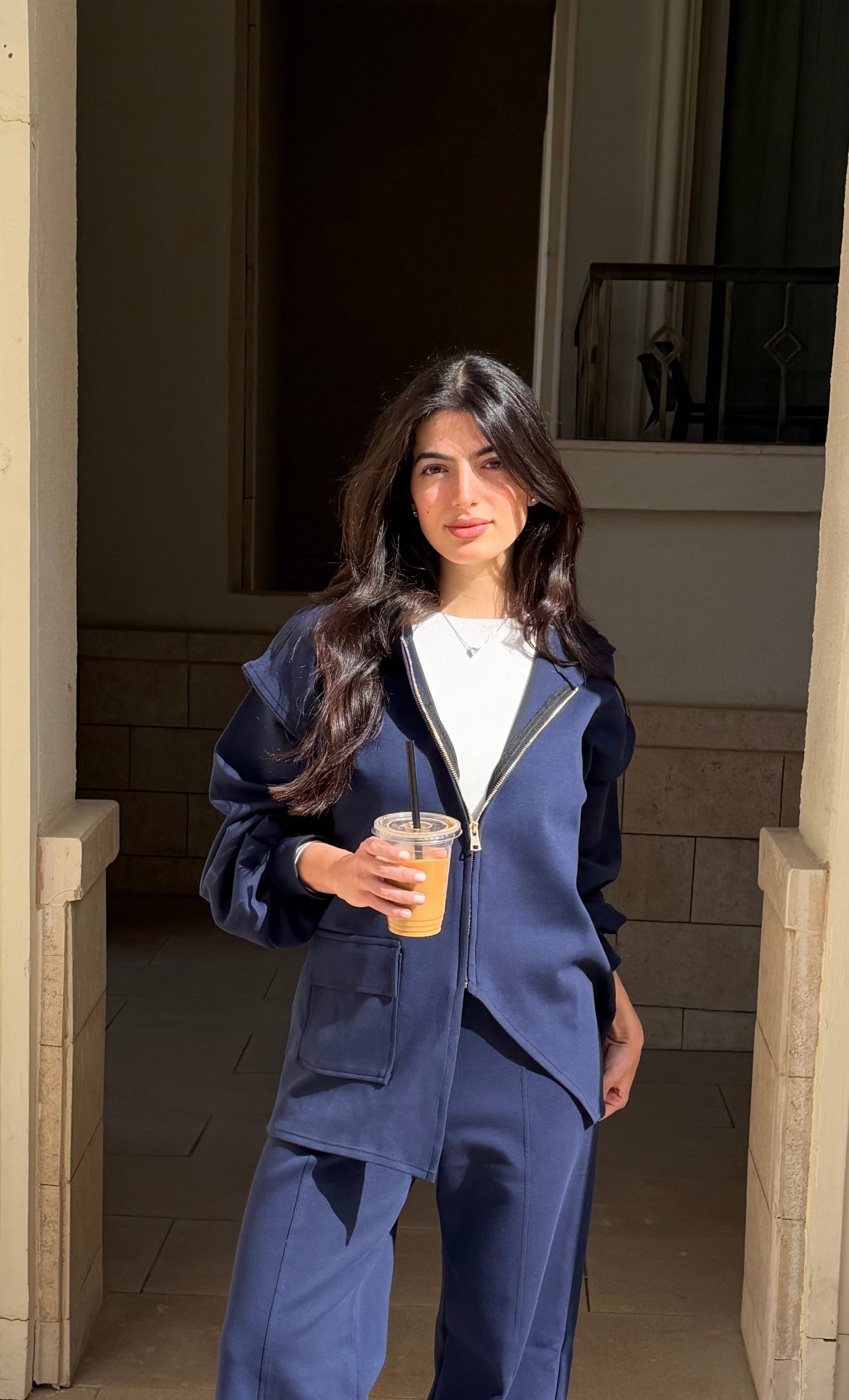 Navy Asymmetic Jacket