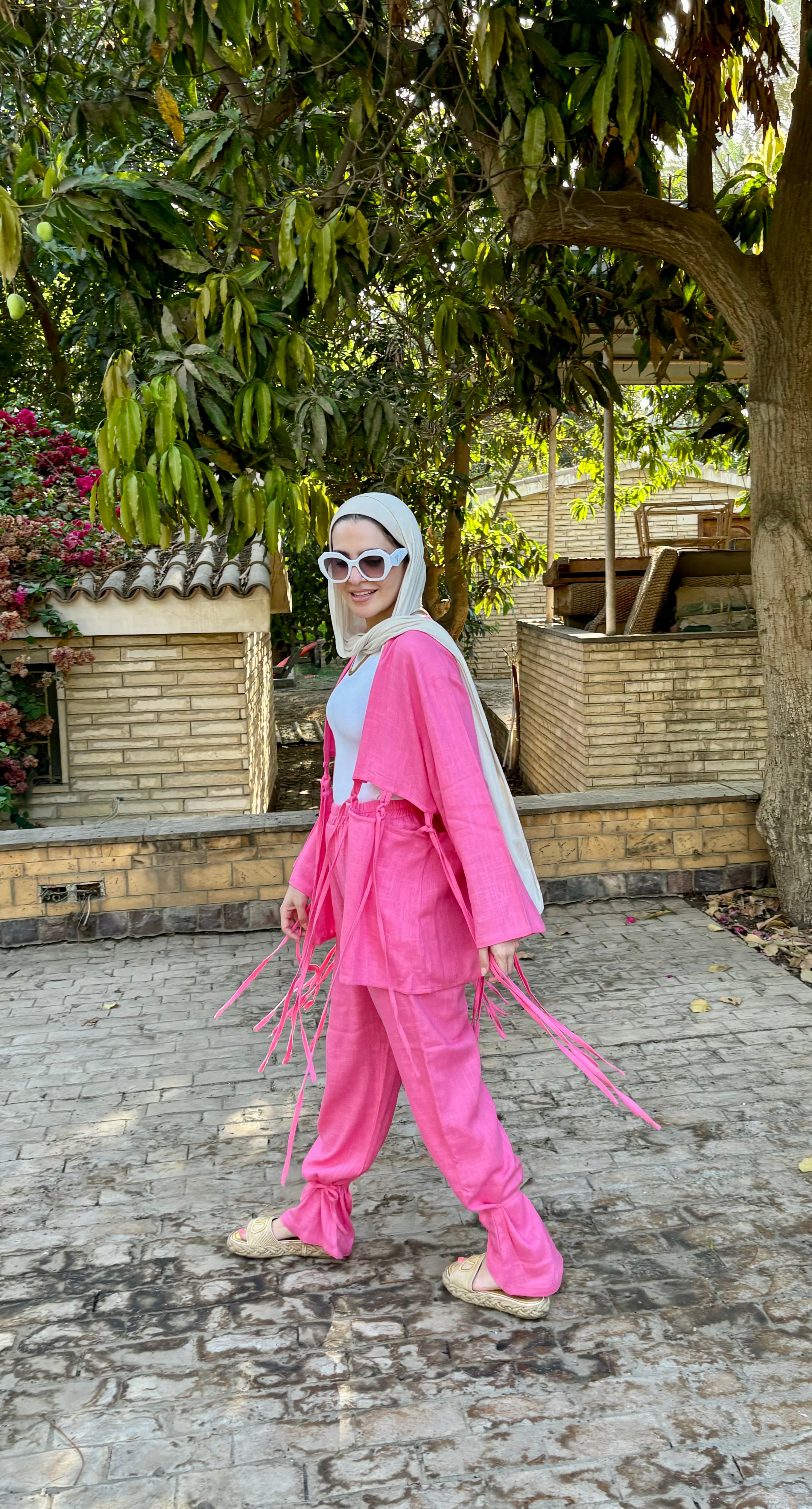 Ribbons Linen Set (Pink)