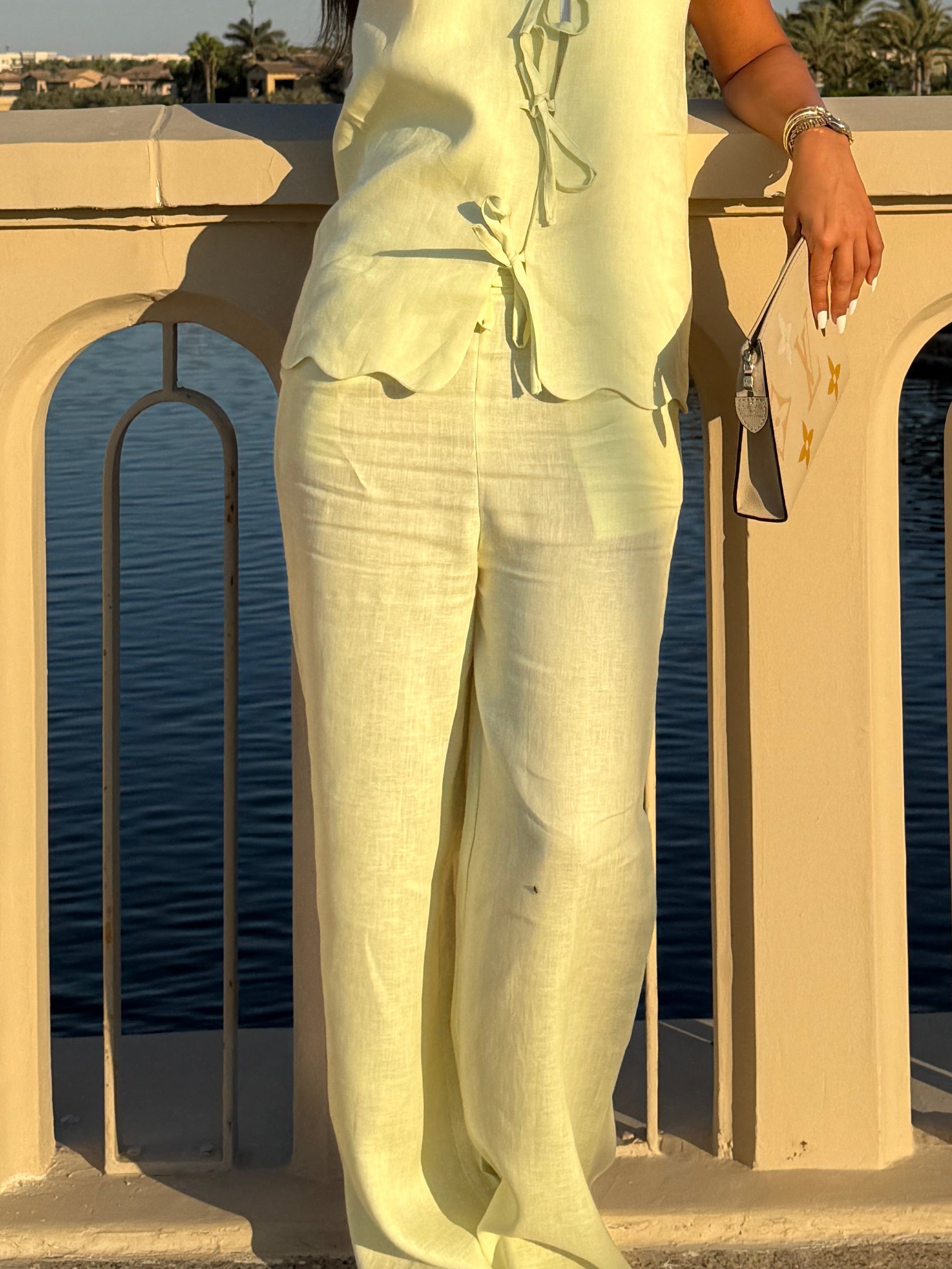Butter Yellow Linen Pants only