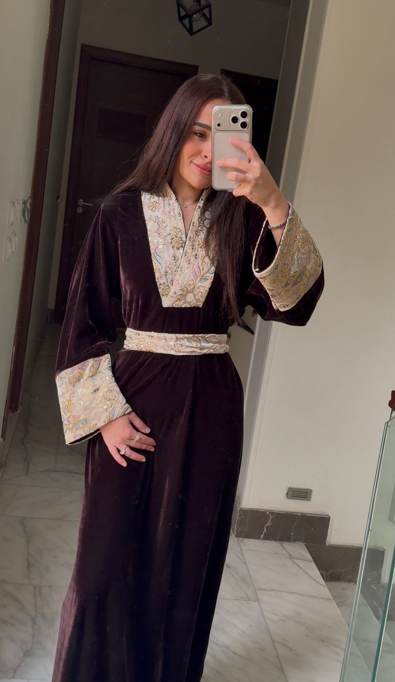 Sahara Brownish Plum Abaya