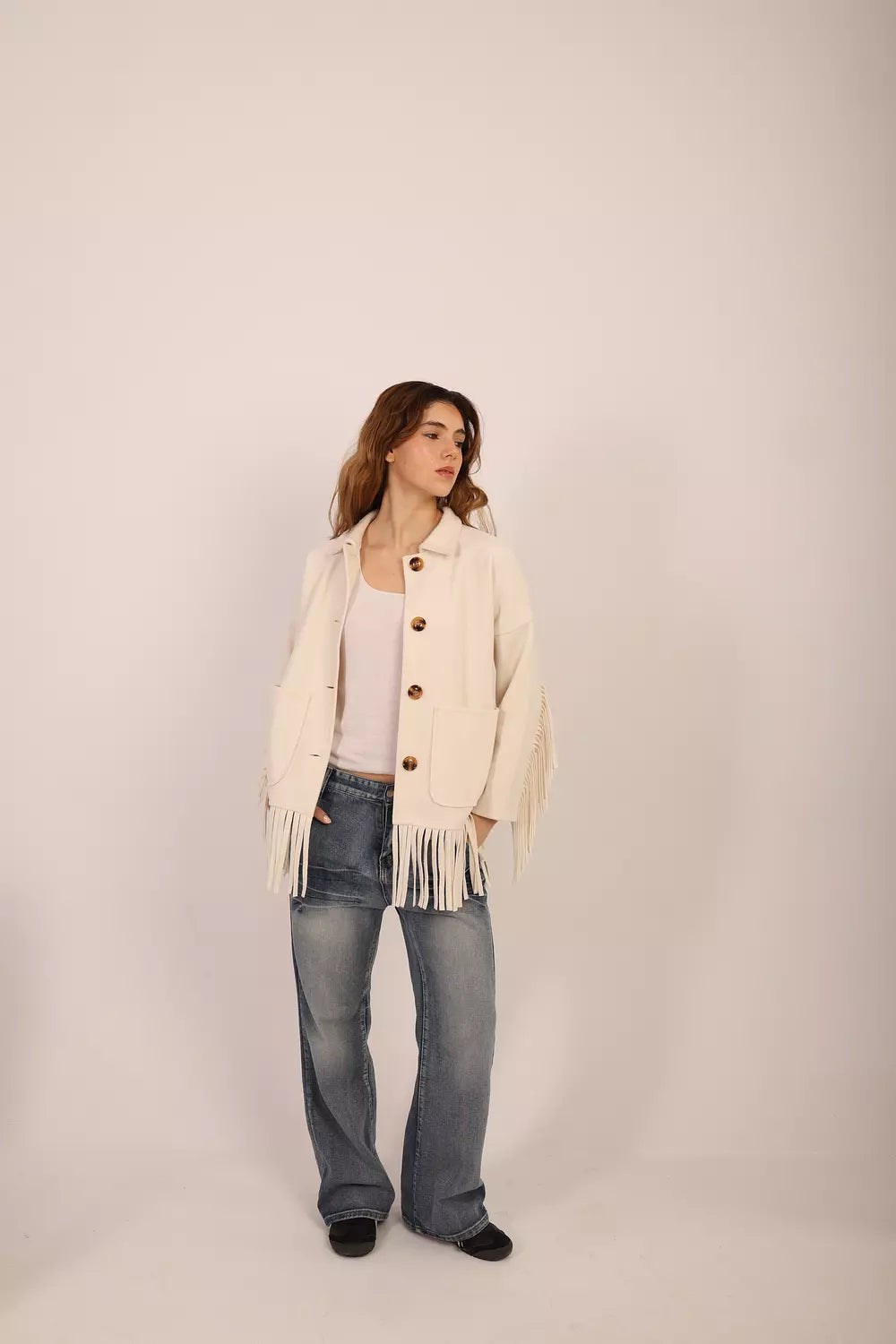 Ivory Fringe Jacket