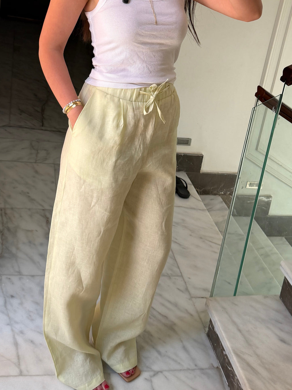 The Dahlia Butter Yellow Pants (only)