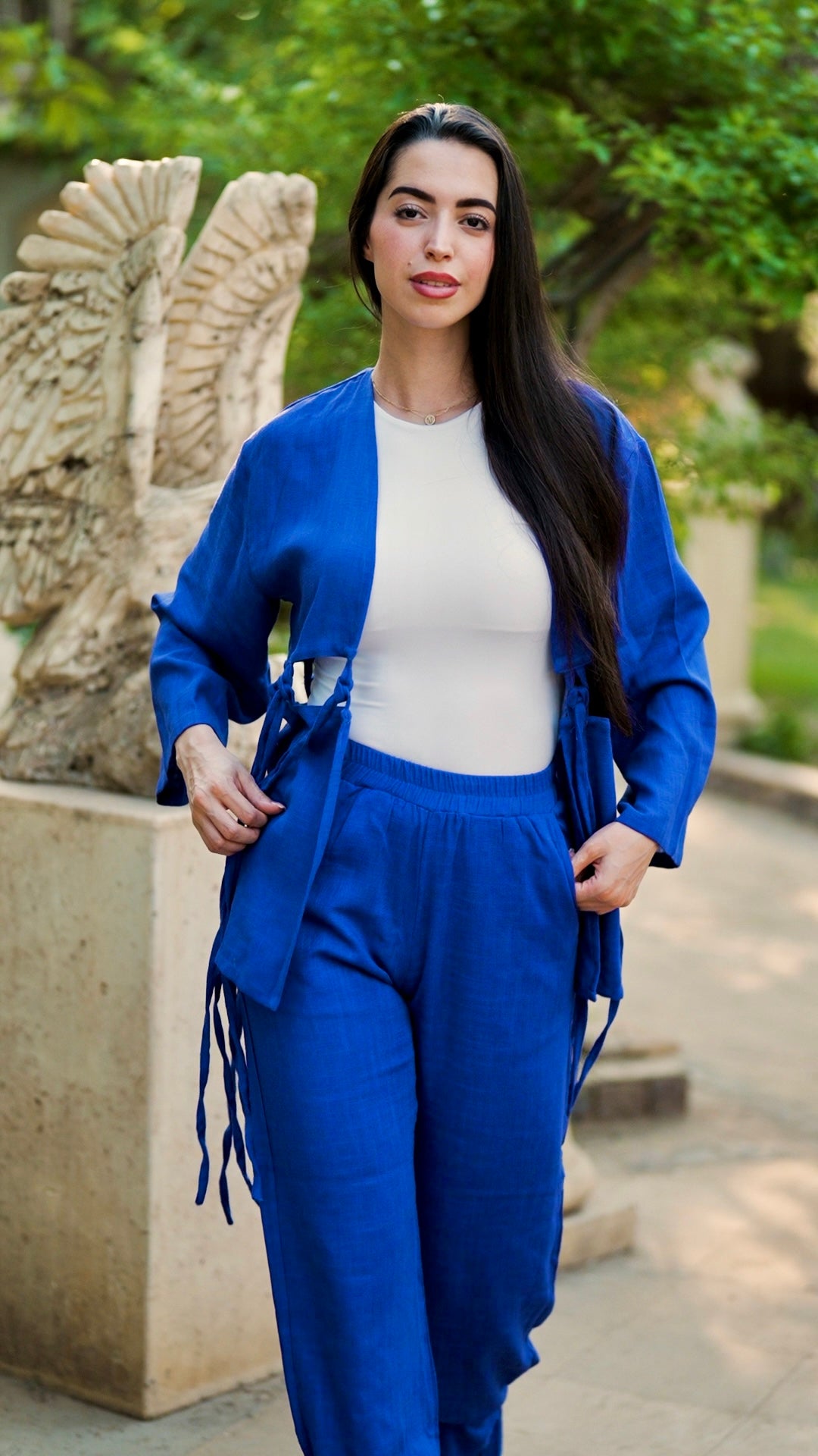 Ribbons Linen Set (Blue)