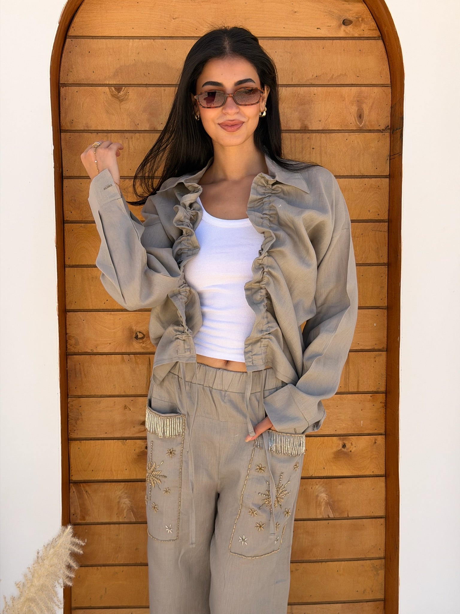 The Nomad Top (only) in Taupe