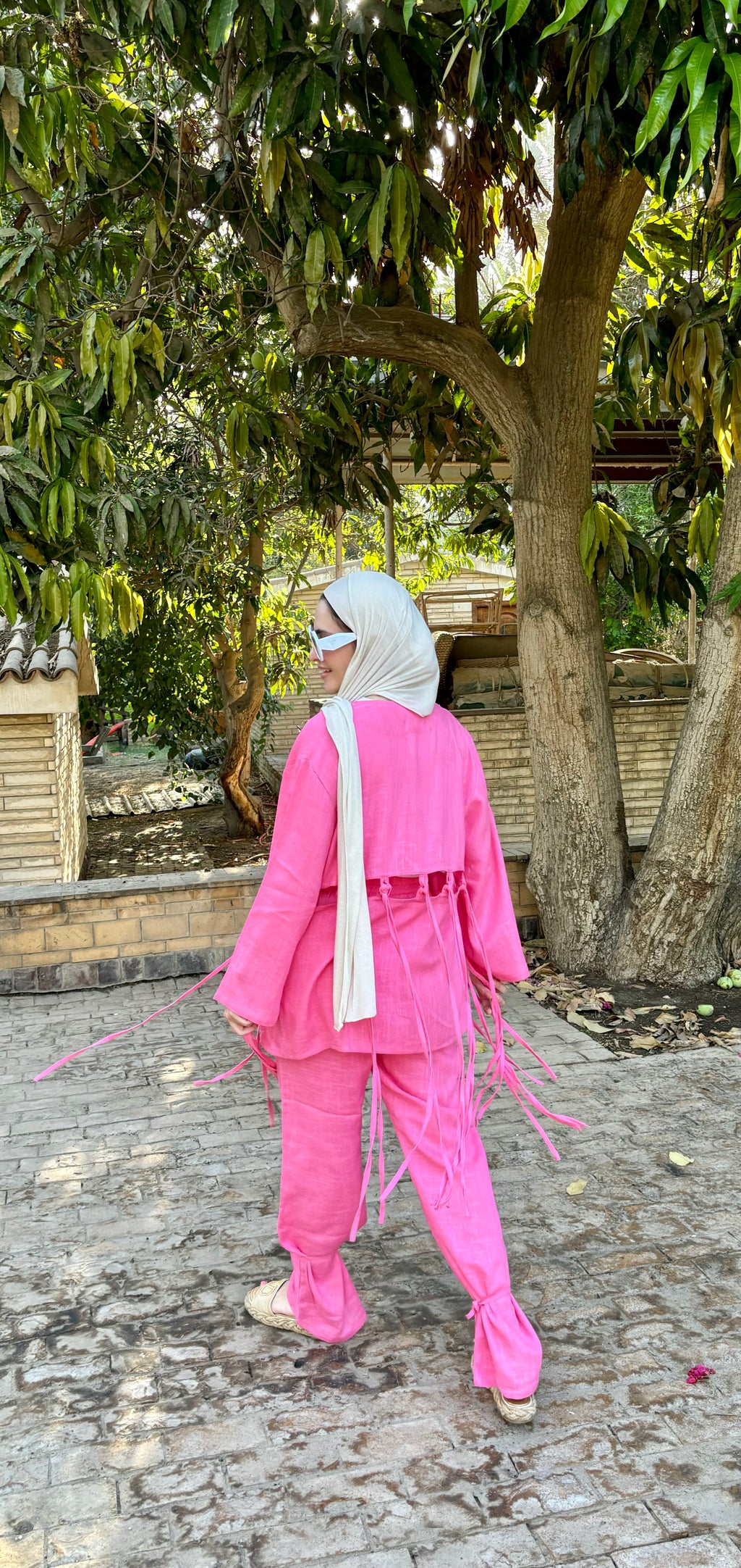 Ribbons Linen Set (Pink)