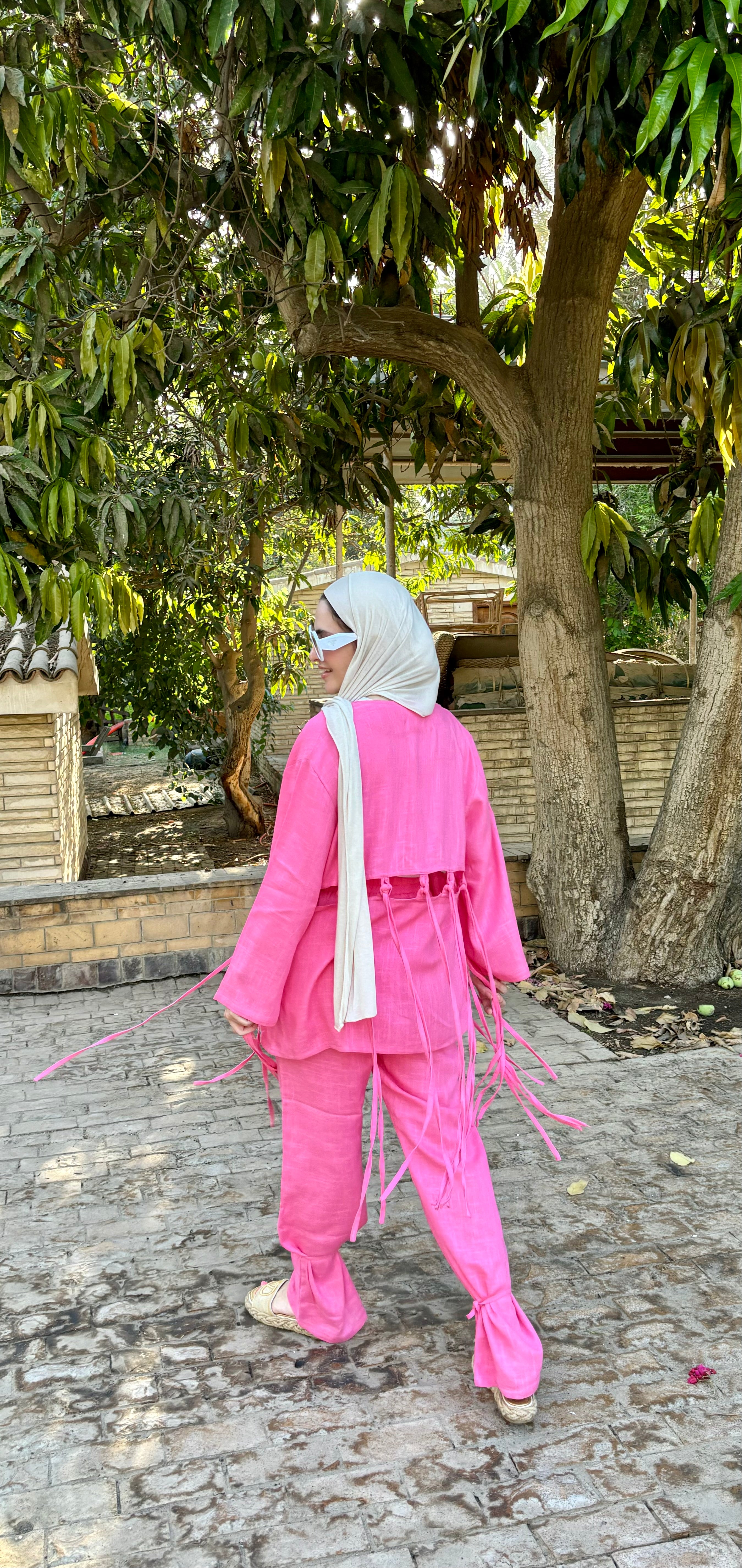 Ribbons Linen Set (Pink)