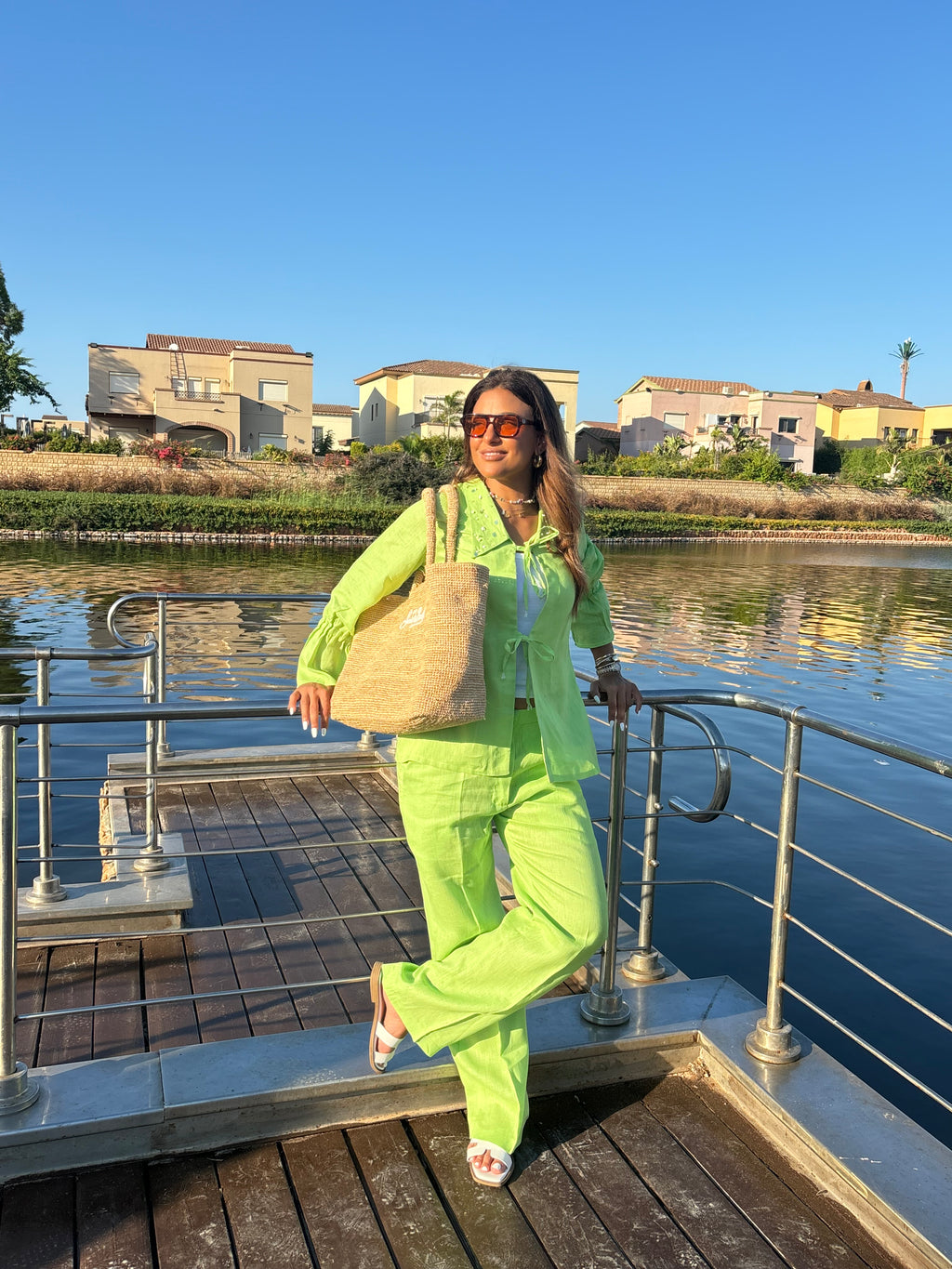 Apple Green Ribbons Kimono Only