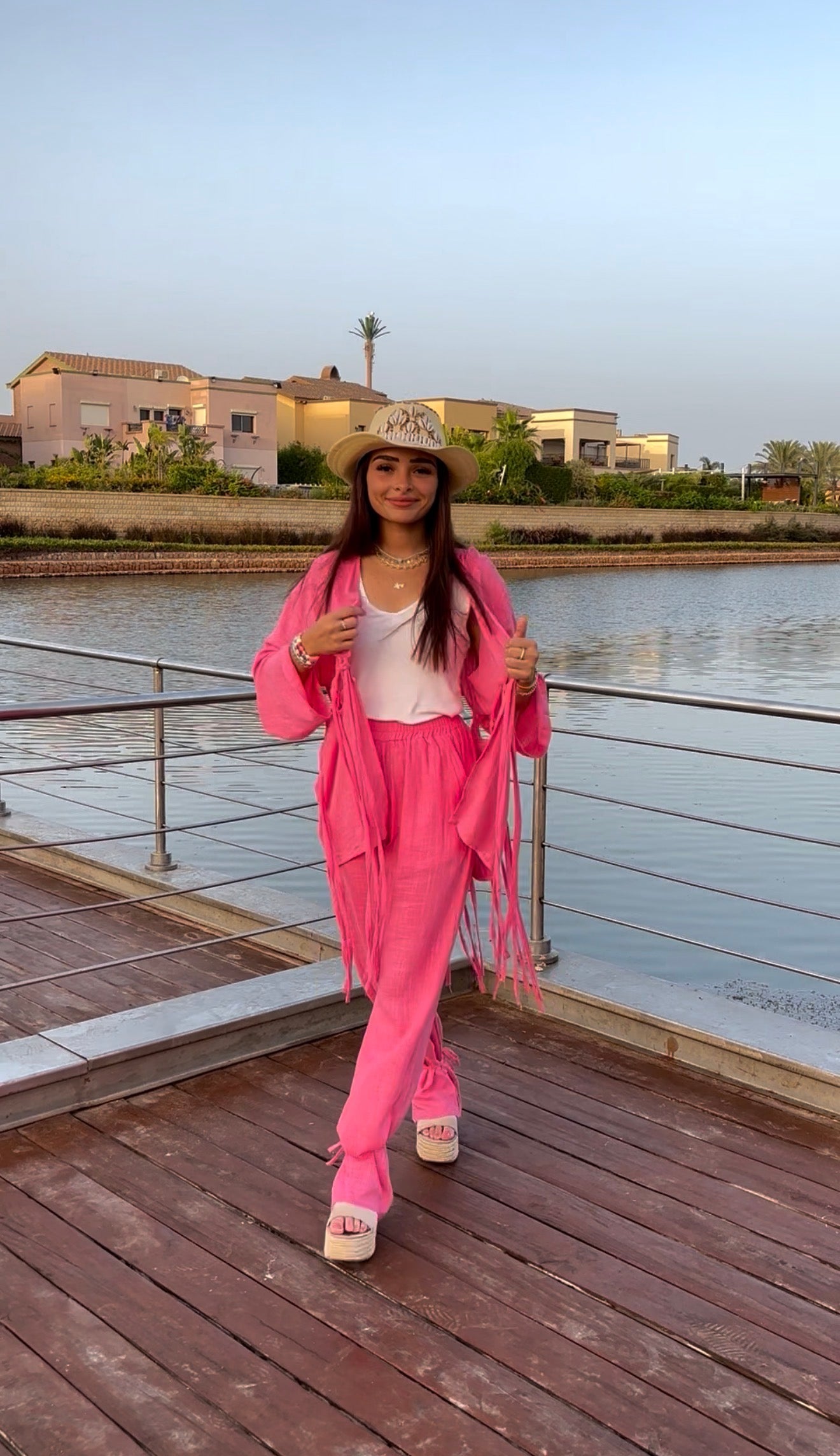 Ribbons Linen Set (Pink)