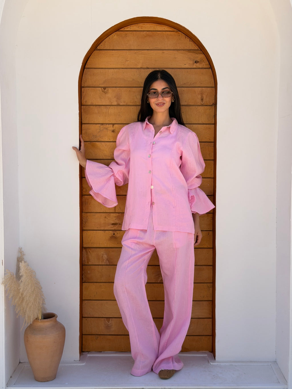 The Dahlia Soft Pink Pants (only)