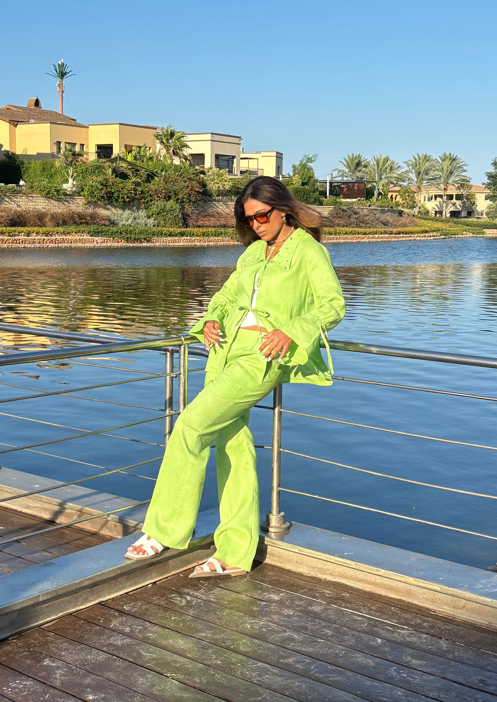 Apple Green Ribbons Kimono Only