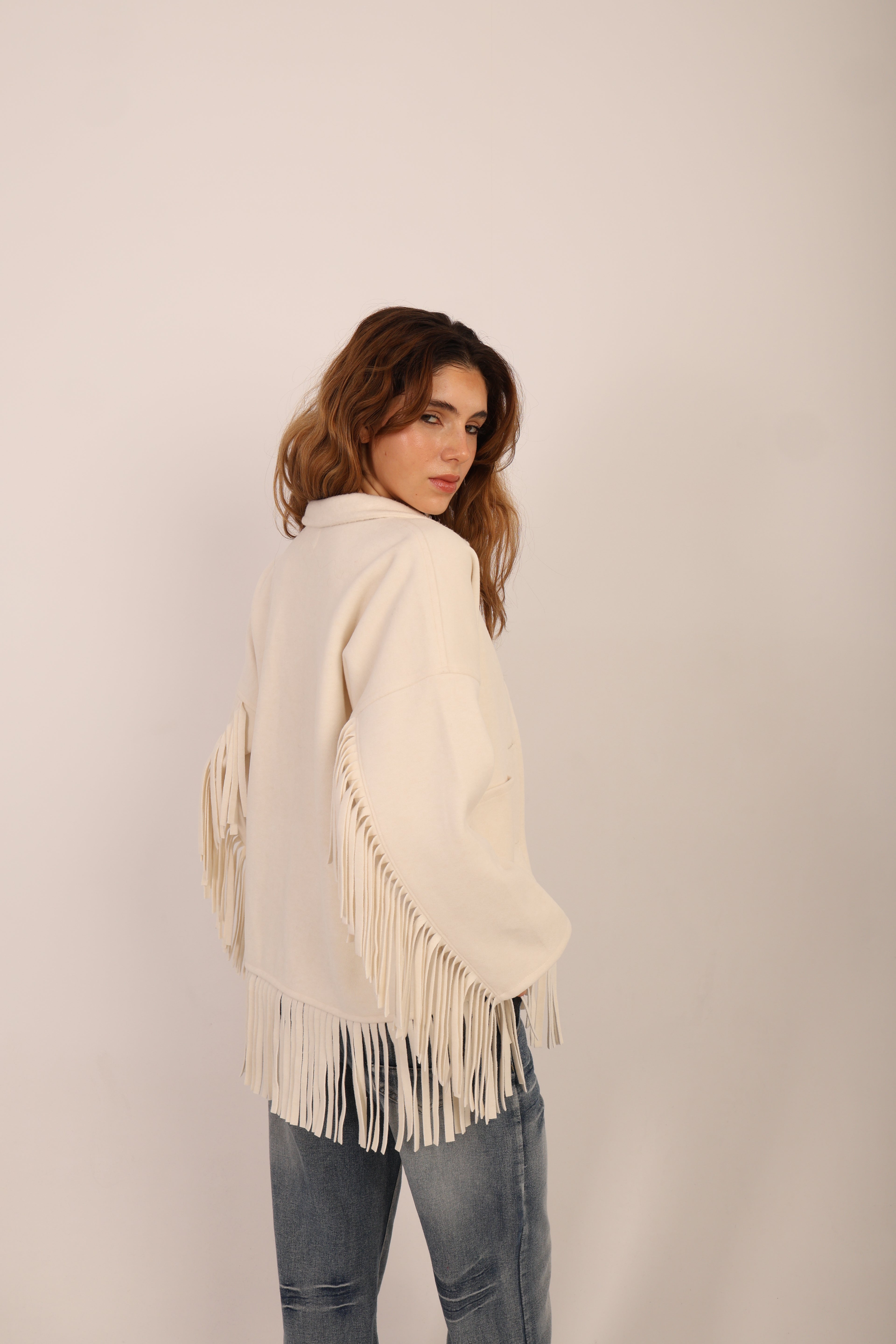 Ivory Fringe Jacket