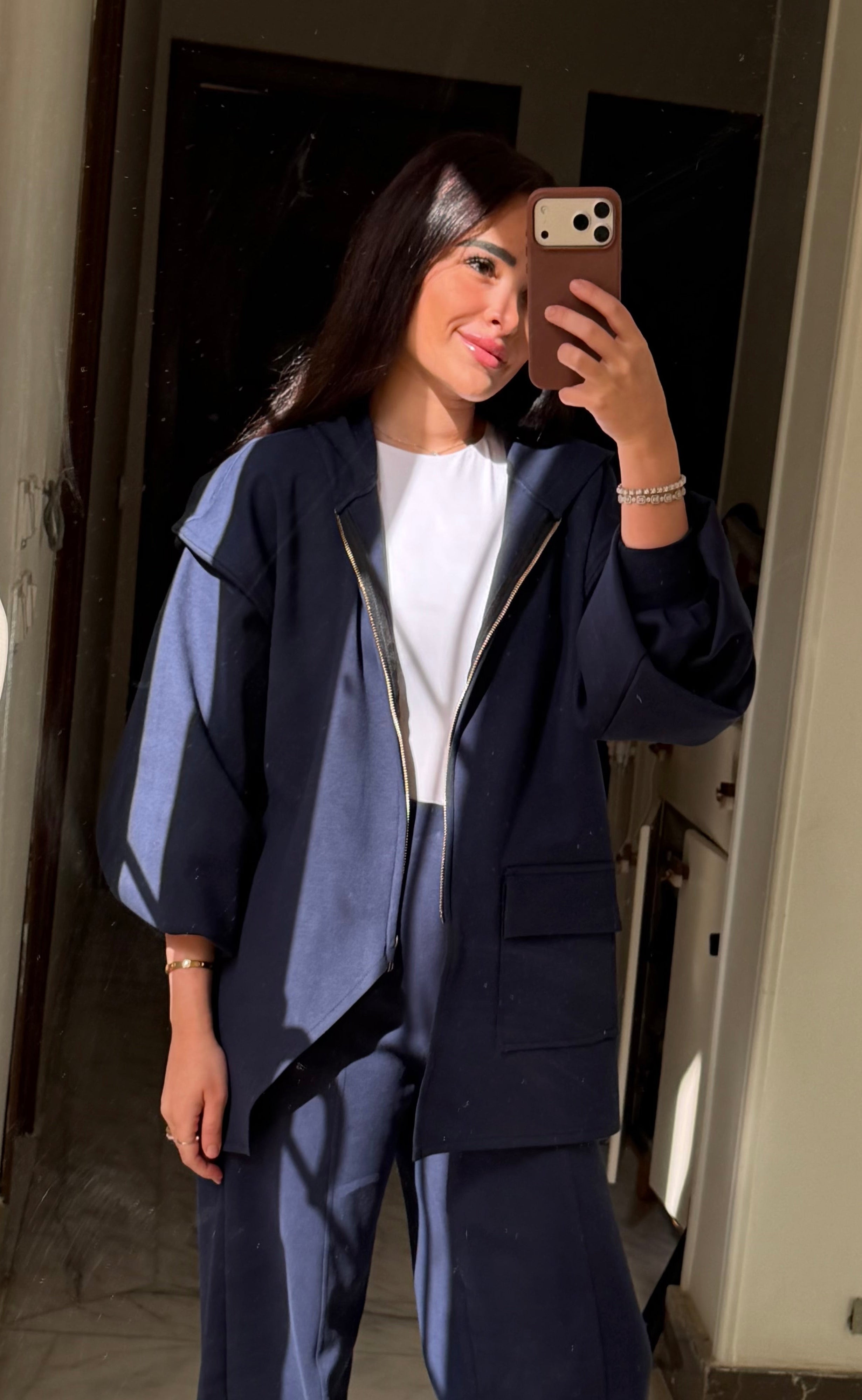 Navy Asymmetic Jacket