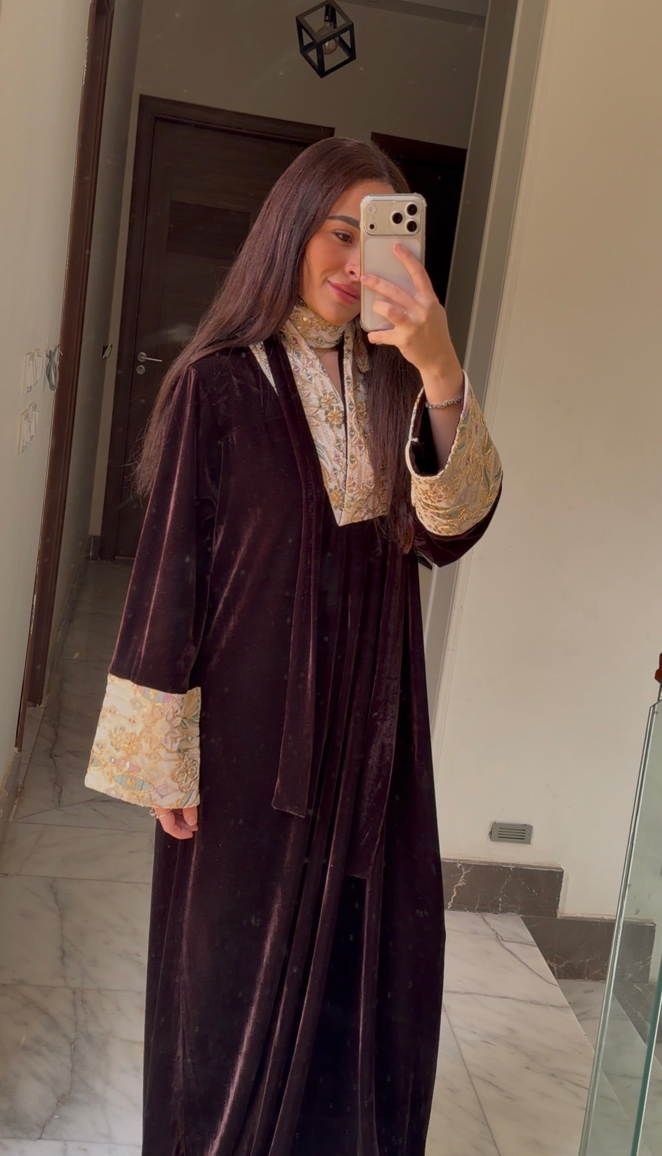 Sahara Brownish Plum Abaya
