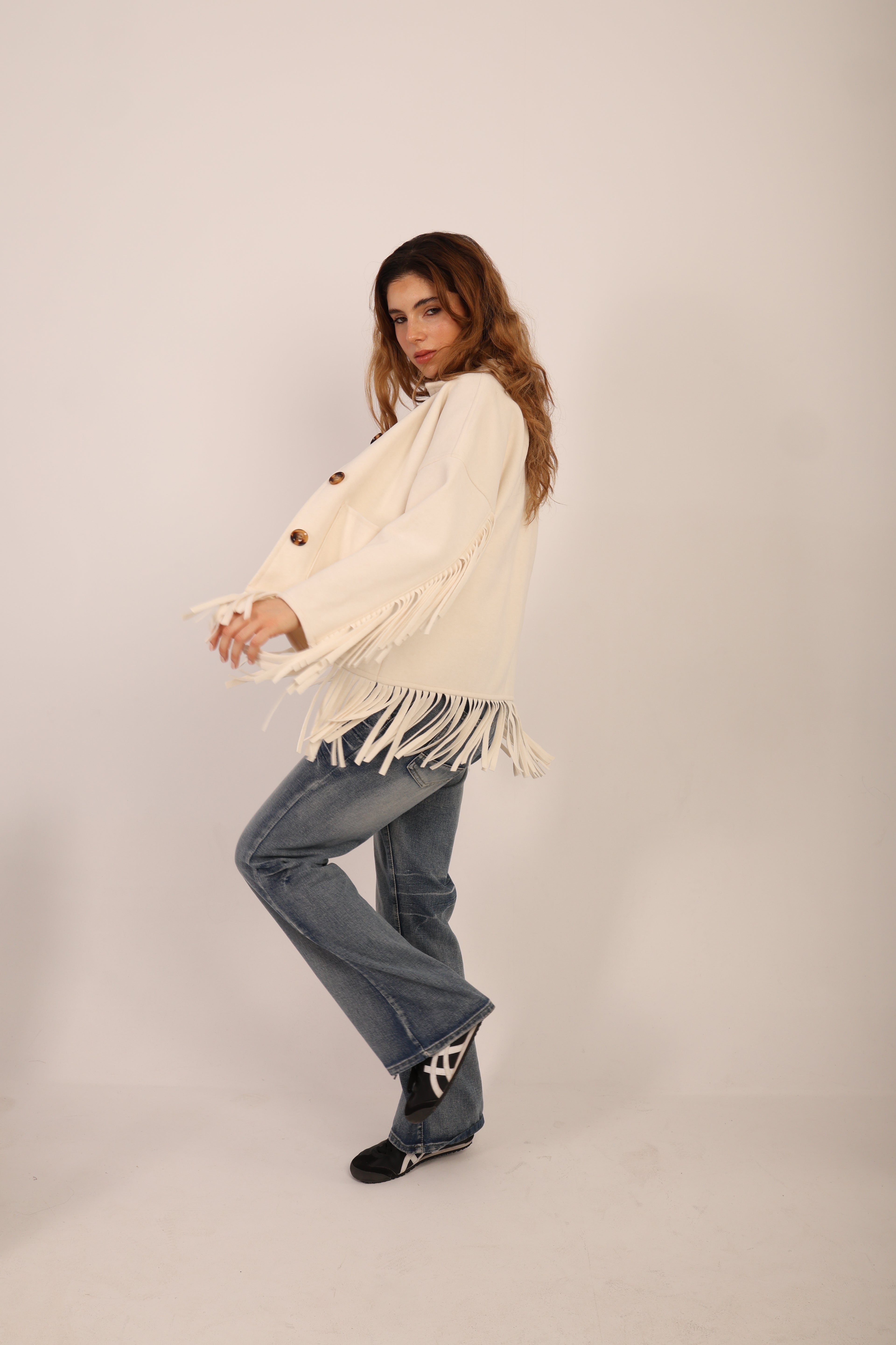Ivory Fringe Jacket