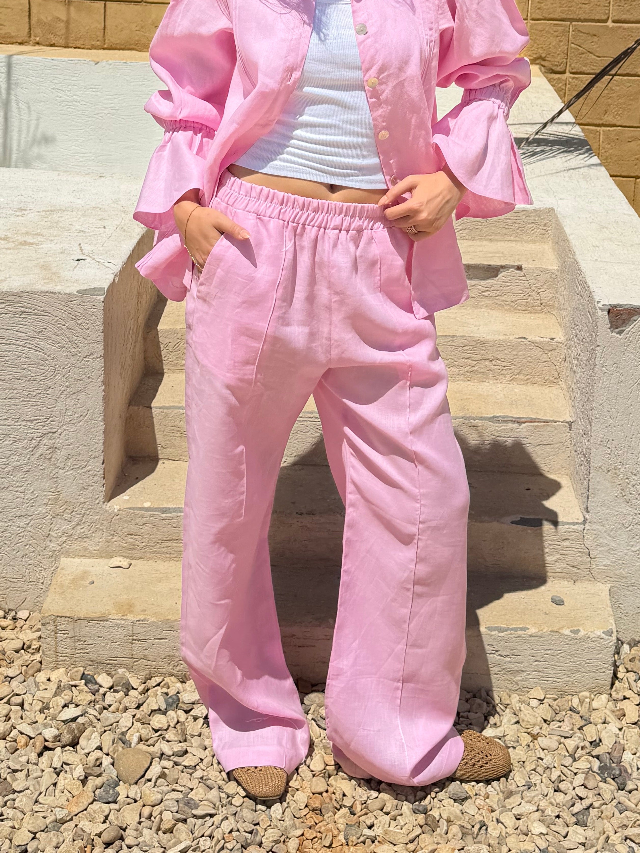 The Dahlia Soft Pink Pants (only)