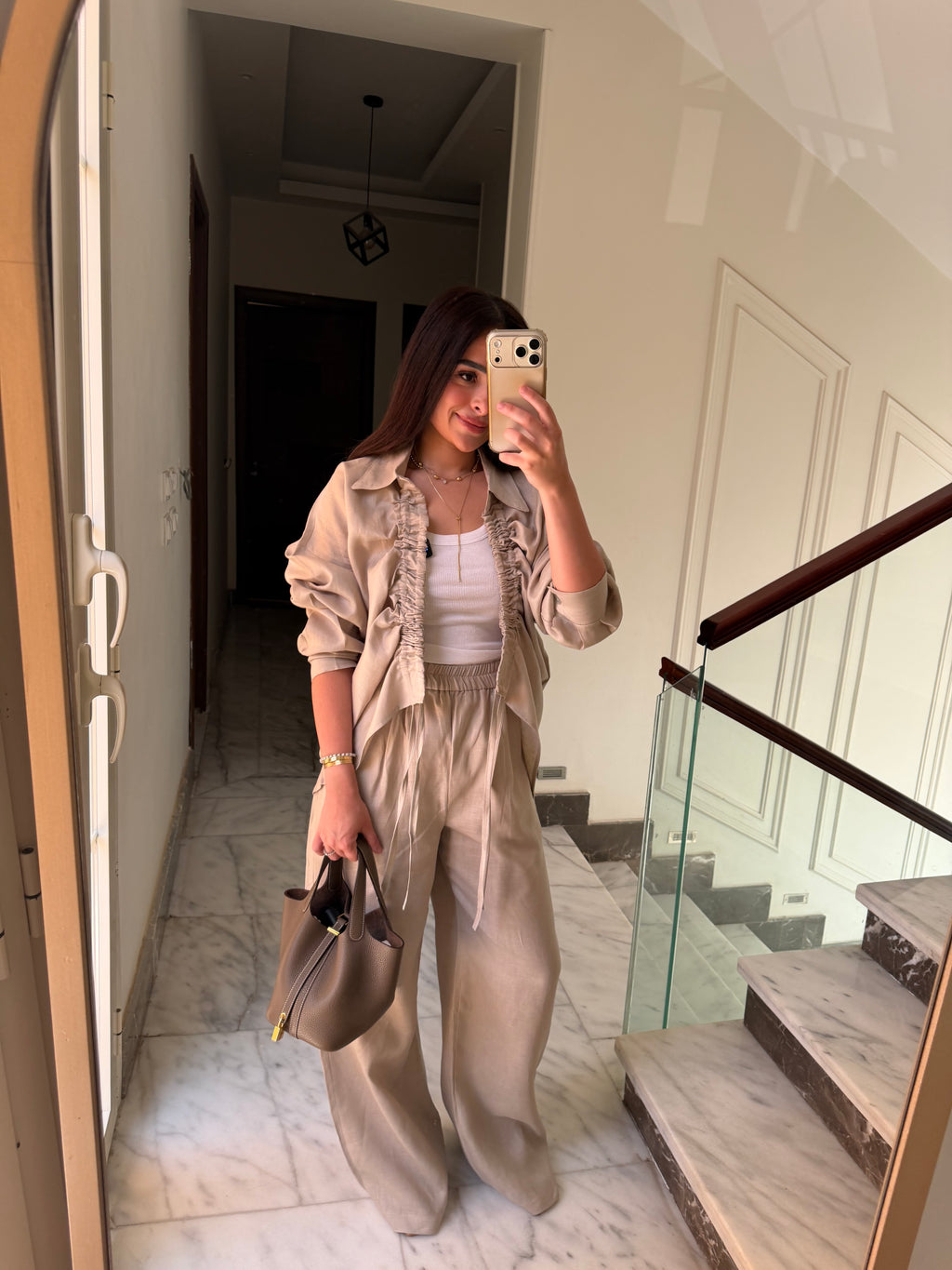 The Nomad Plain Set in Beige