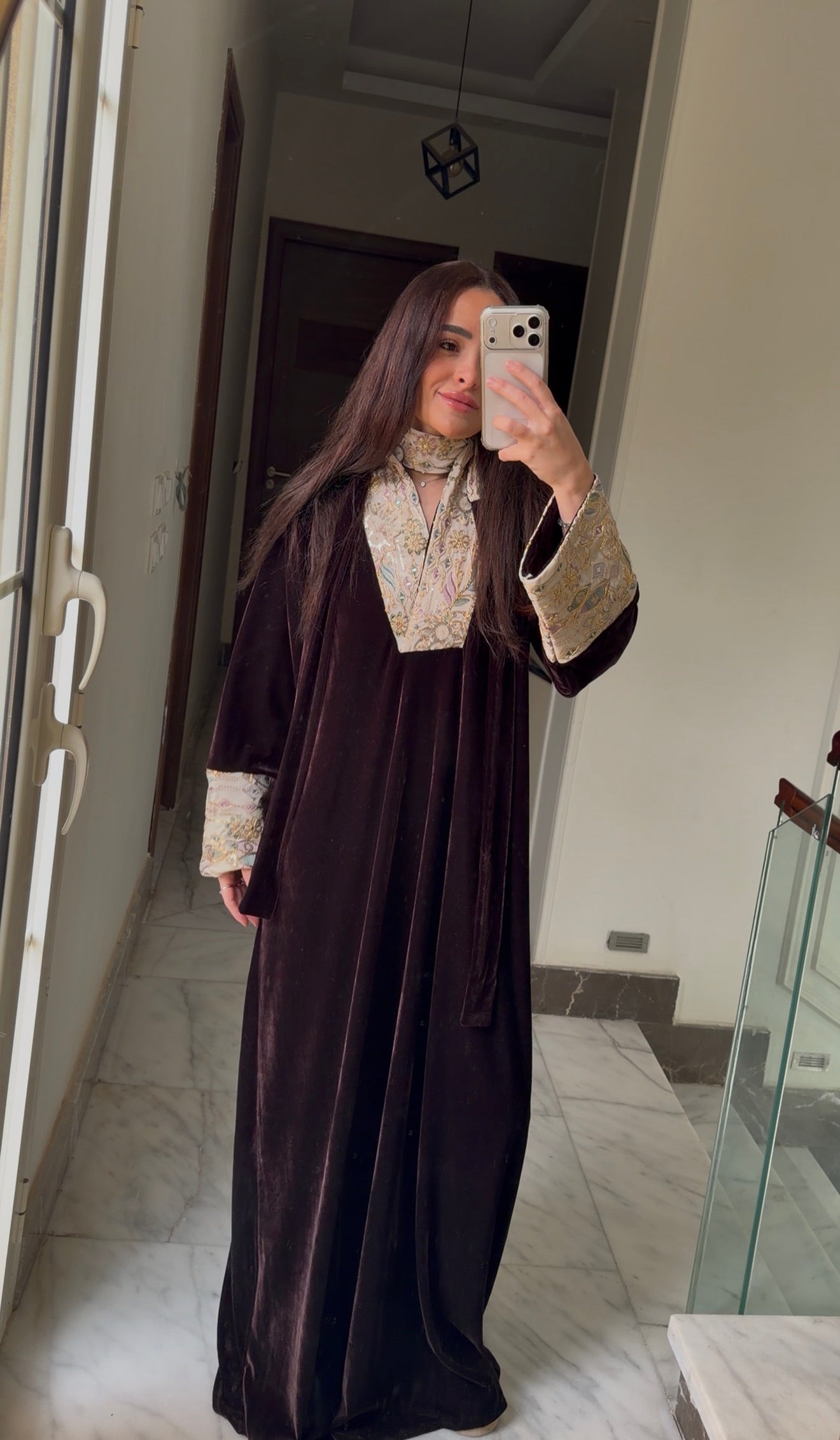Sahara Brownish Plum Abaya