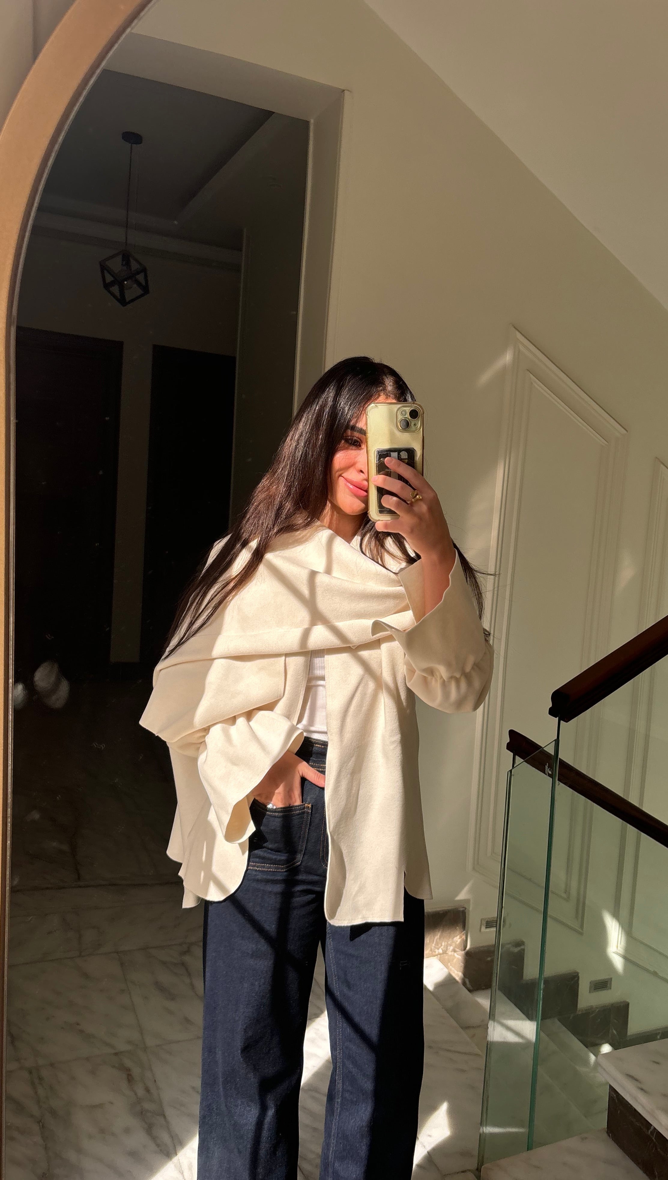 Creme Scarf Jacket