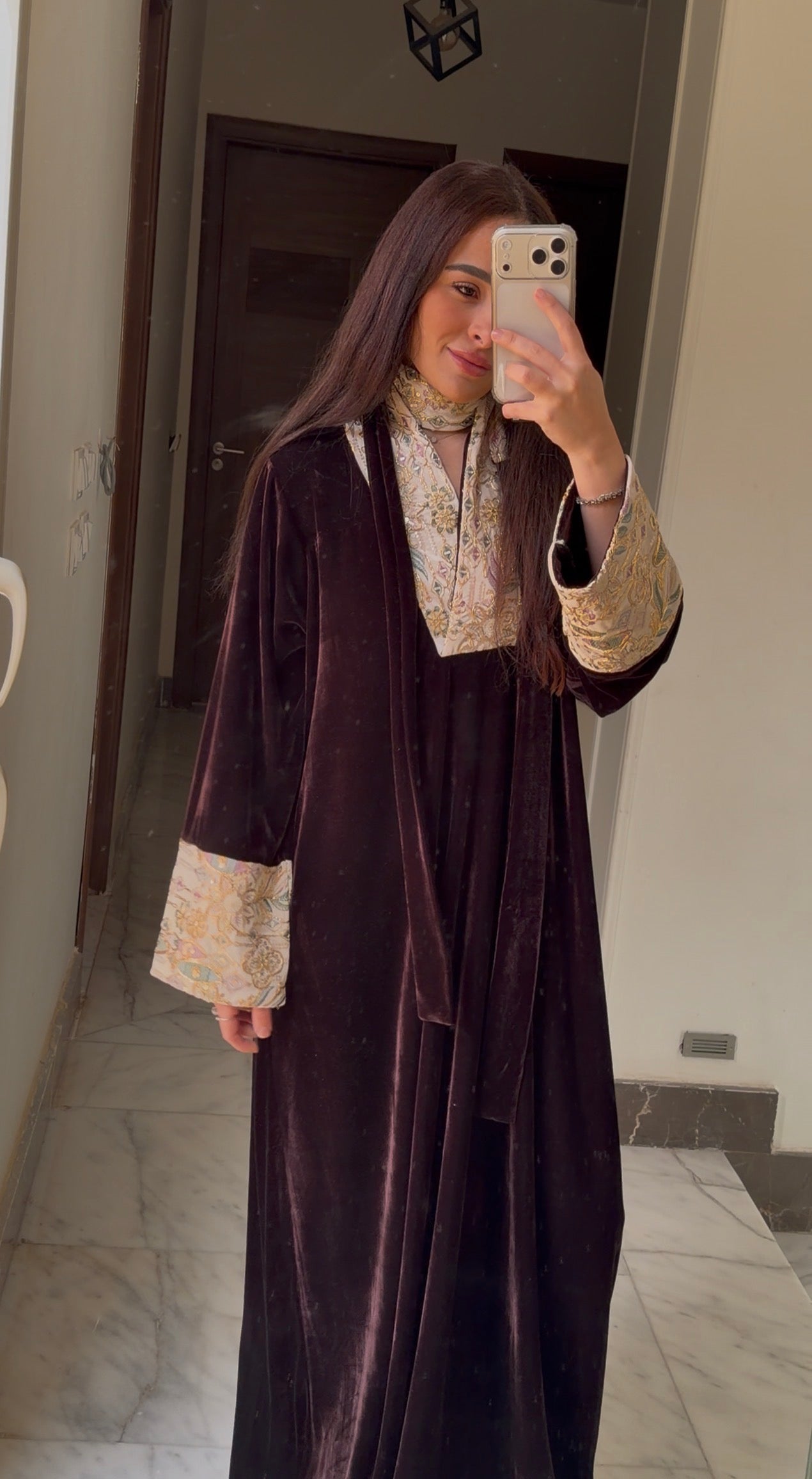 Sahara Brownish Plum Abaya