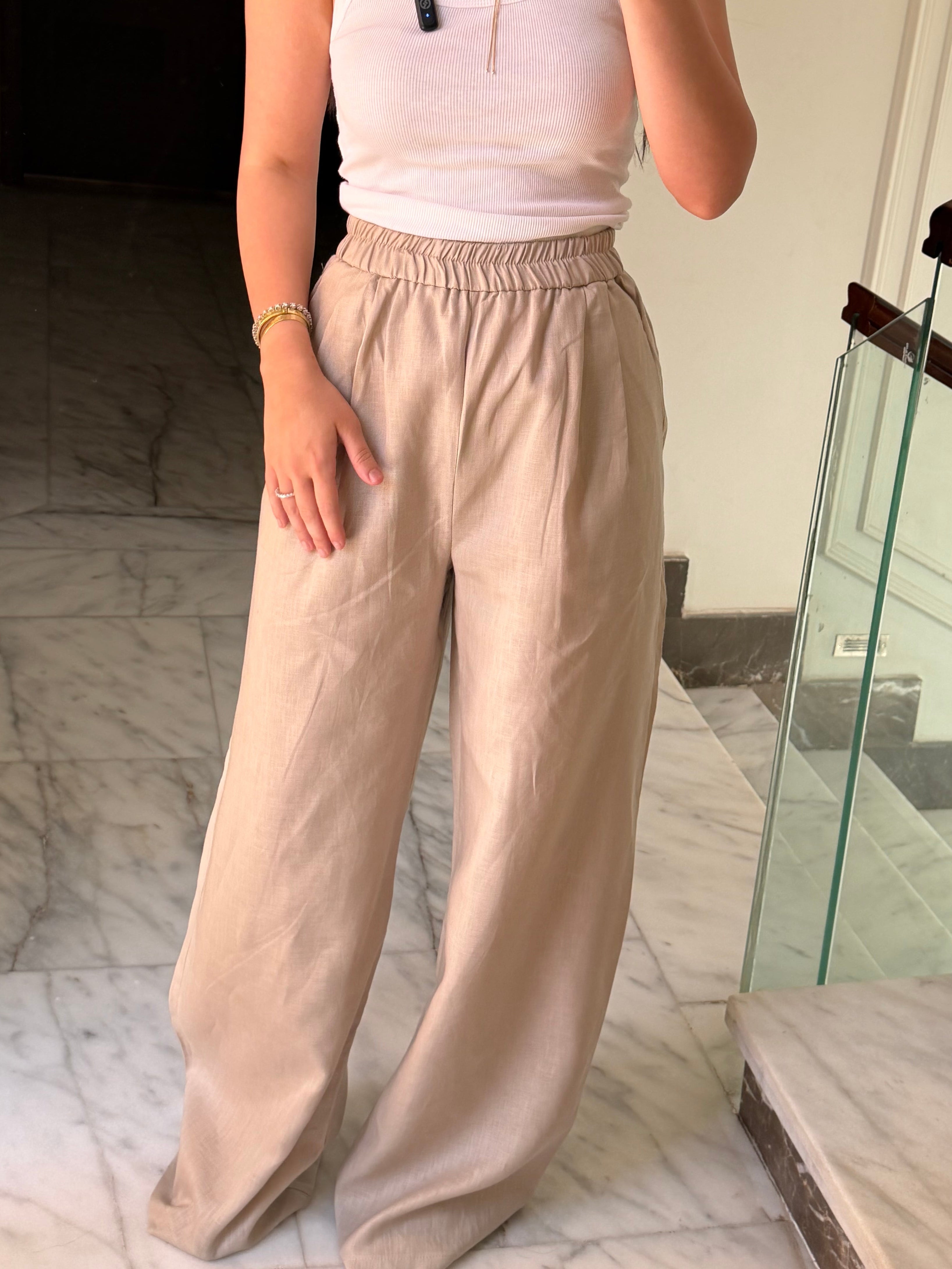 The Dahlia Beige Pants (only)