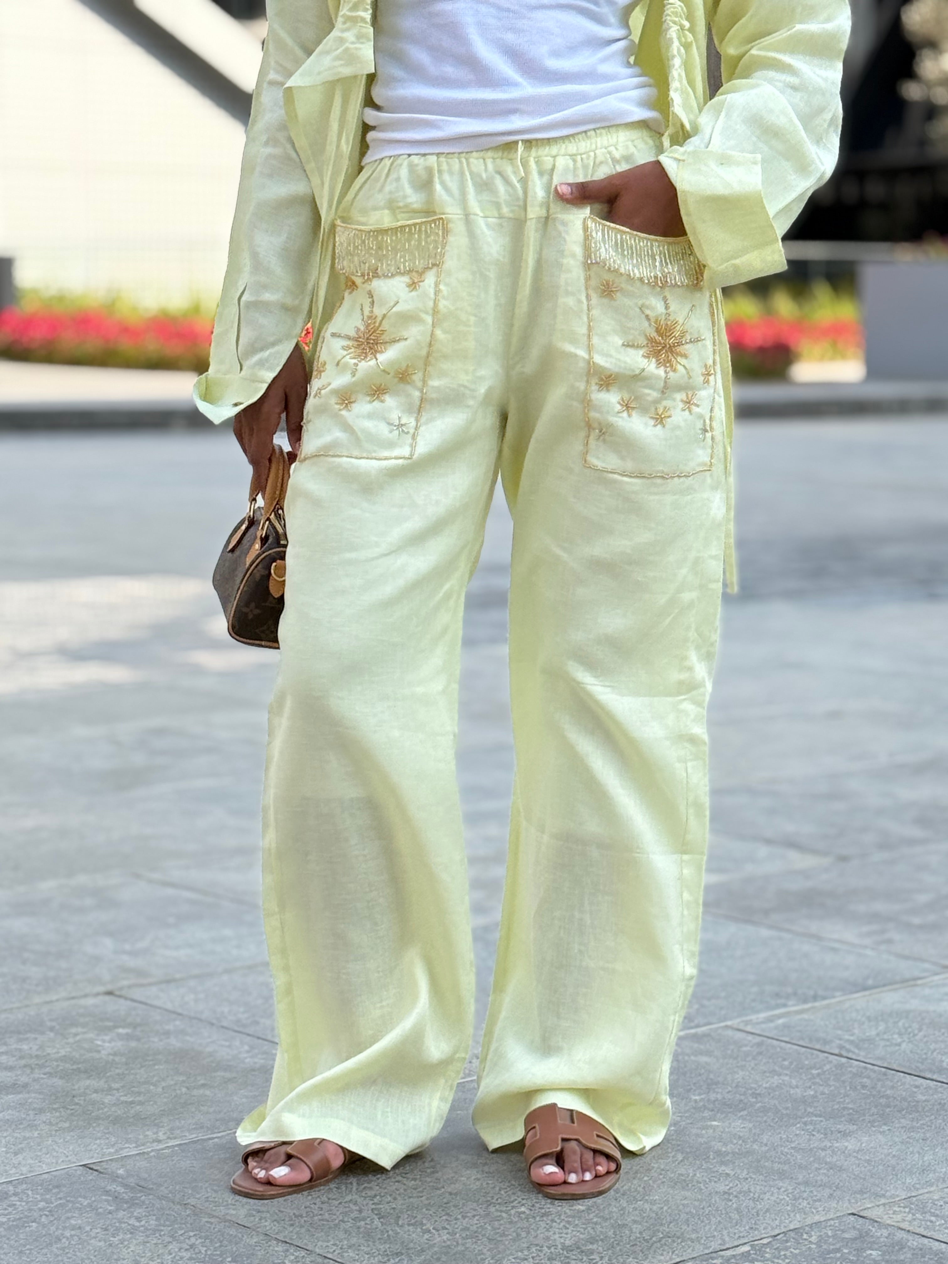 The Nomad Pants (only) in Butter Yellow