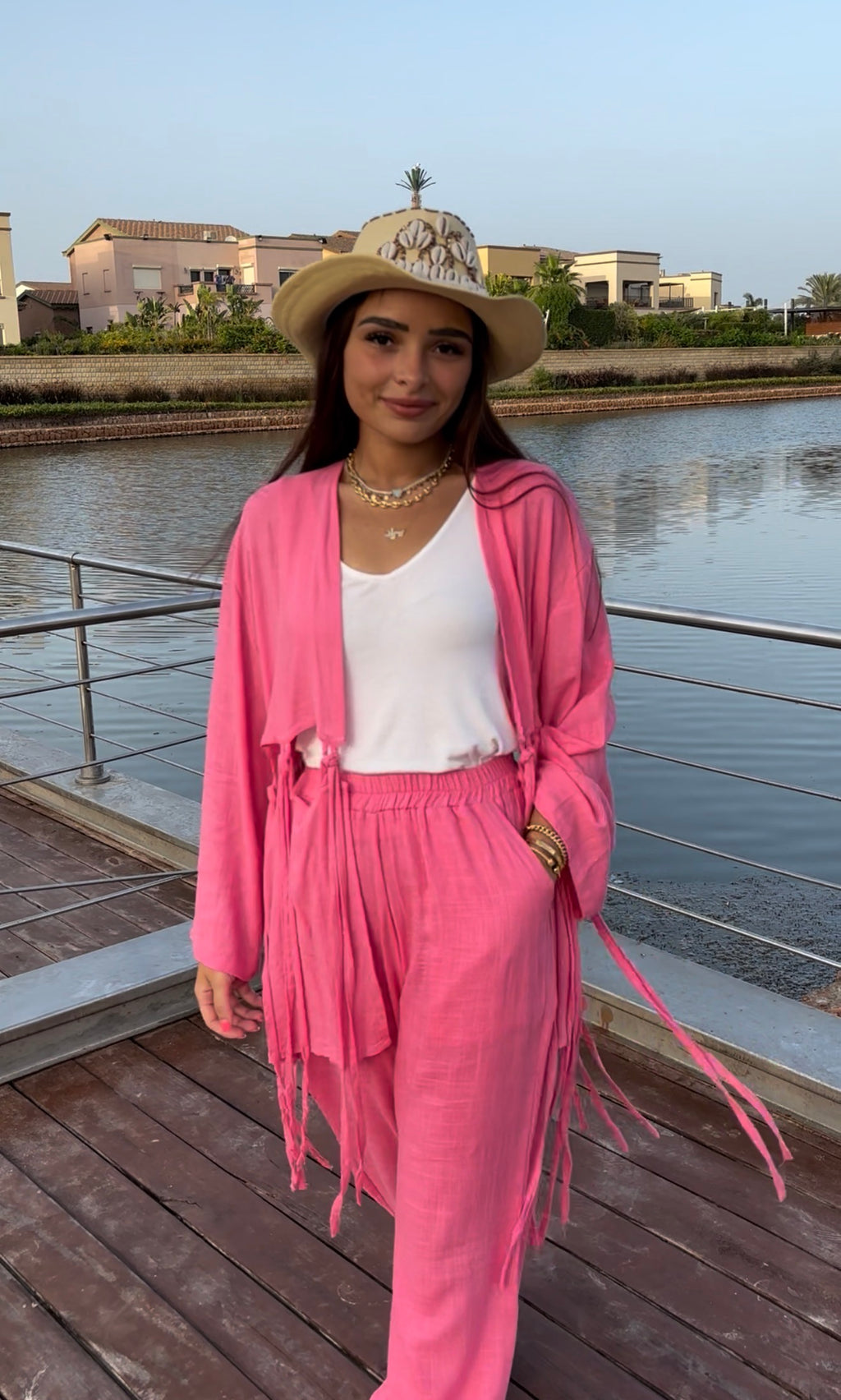 Ribbons Linen Set (Pink)