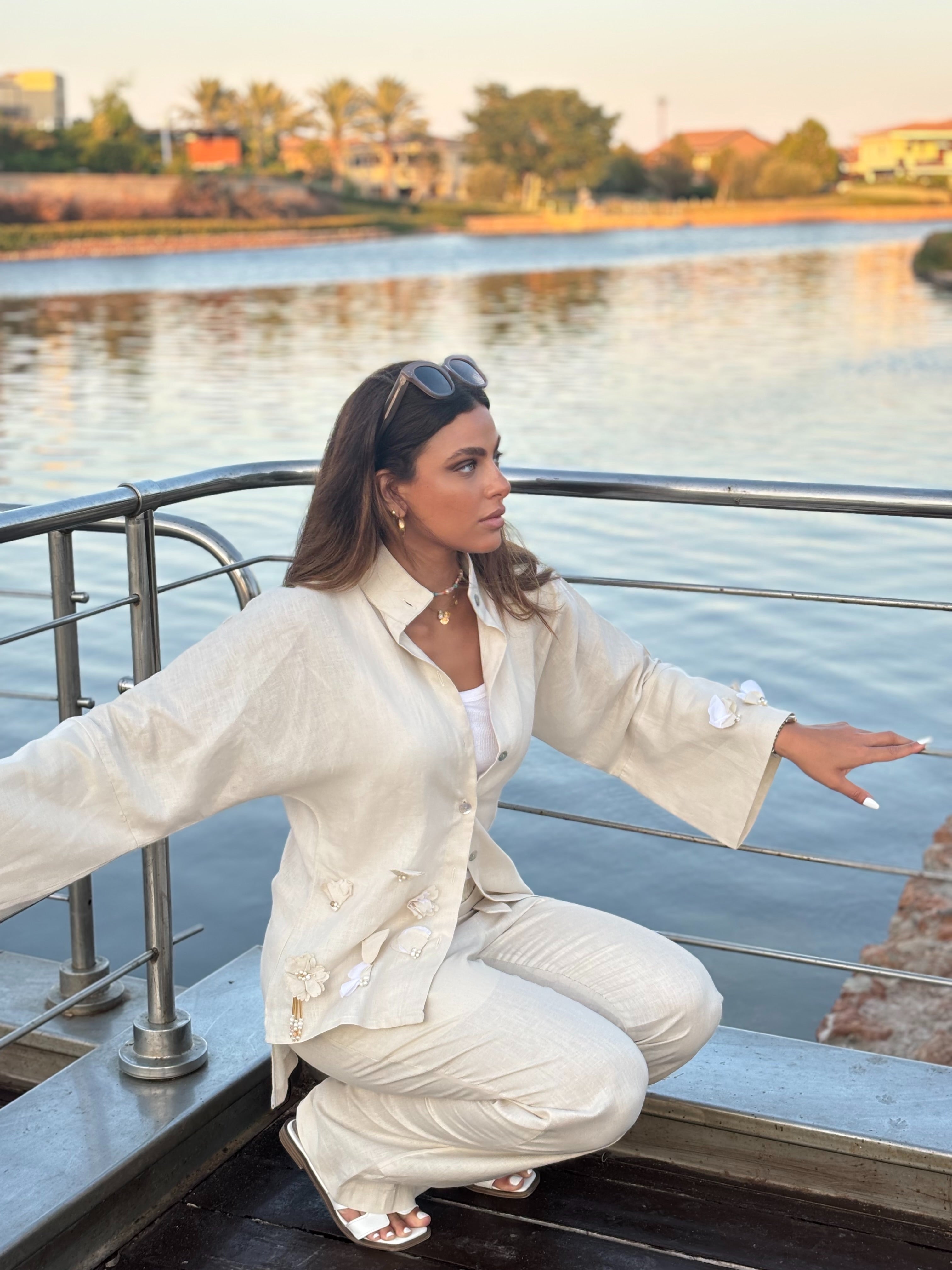 Beige Roses Kimono Only