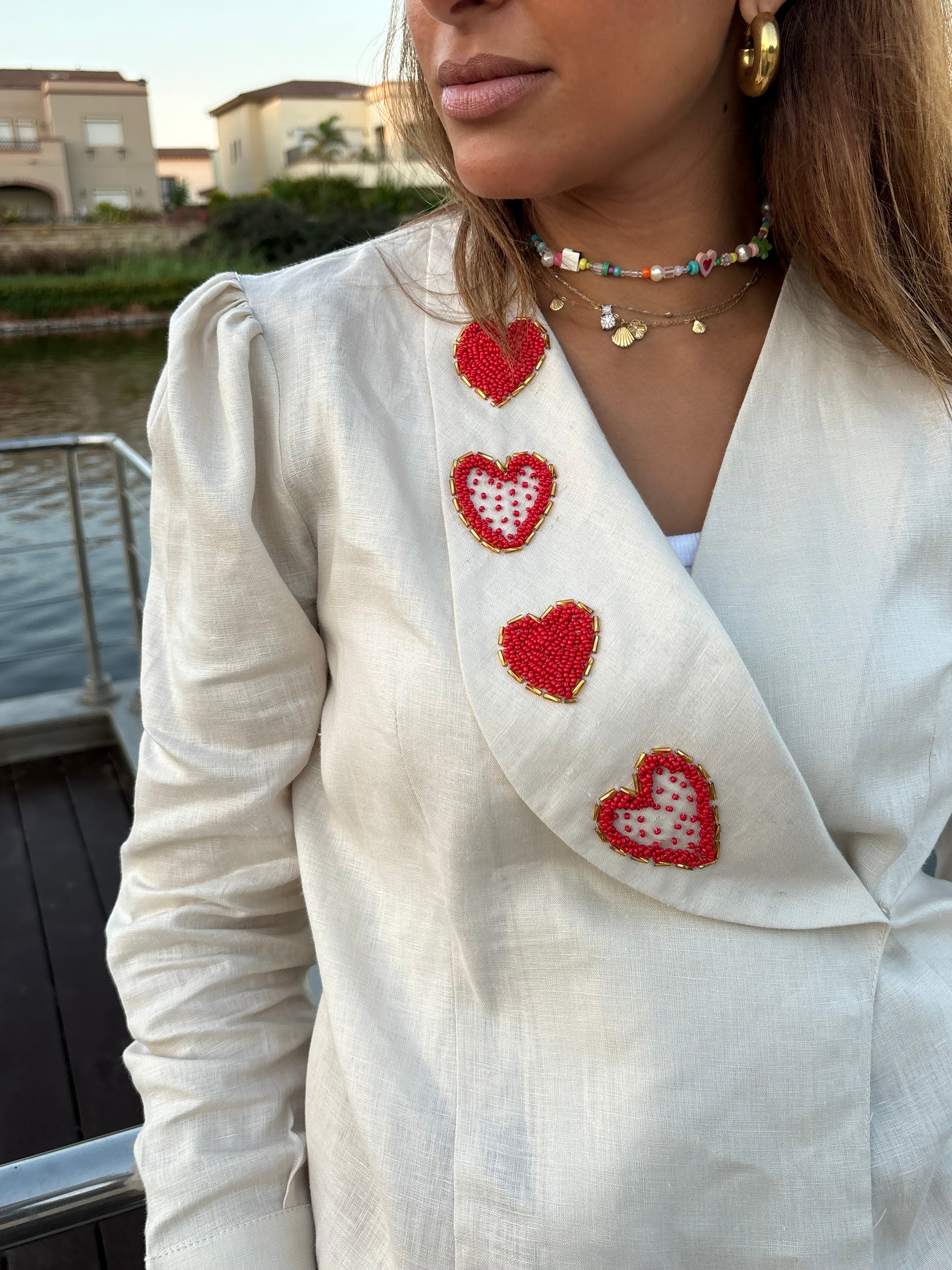 Hearts Wrap Blouse
