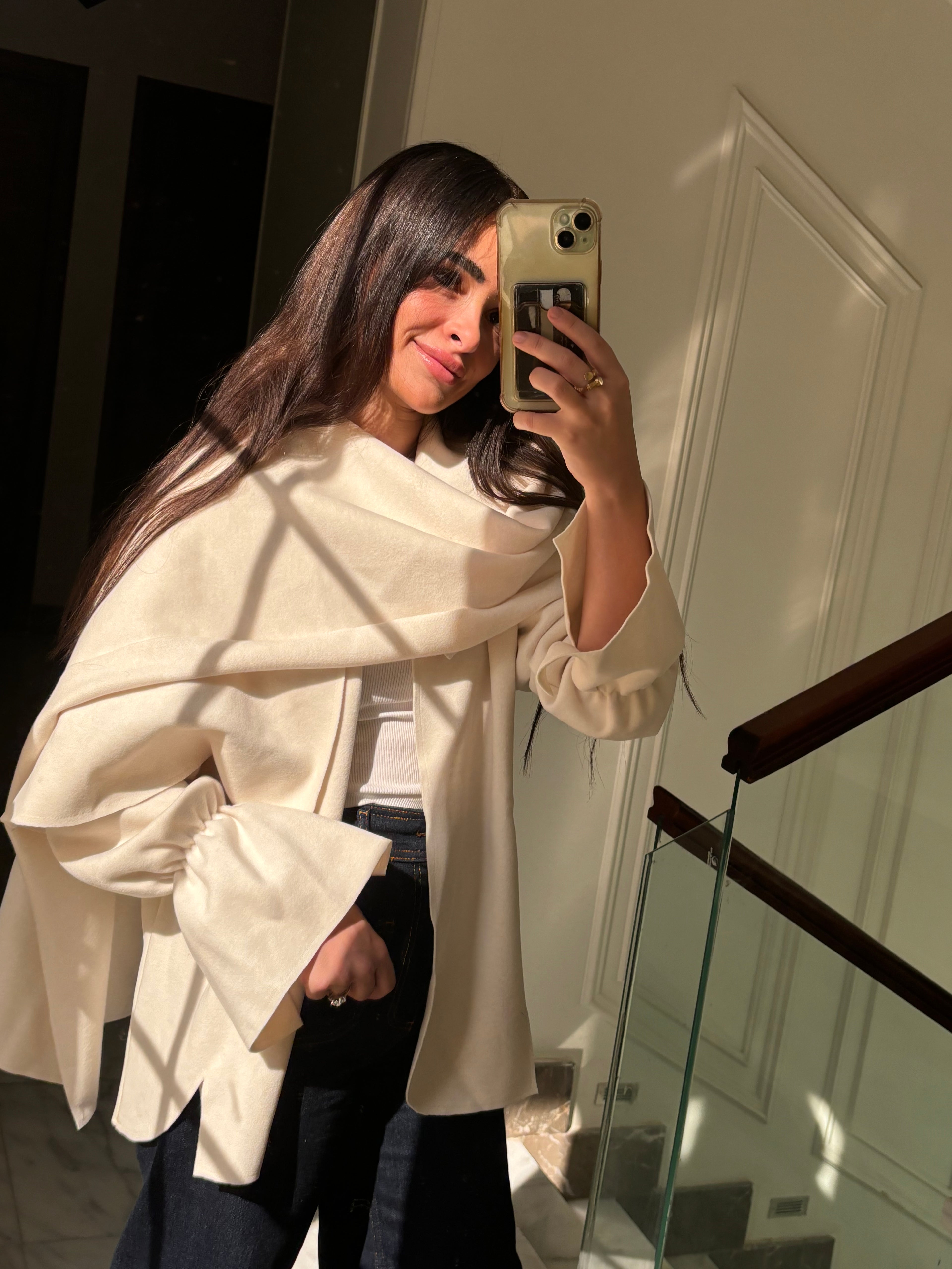 Creme Scarf Jacket