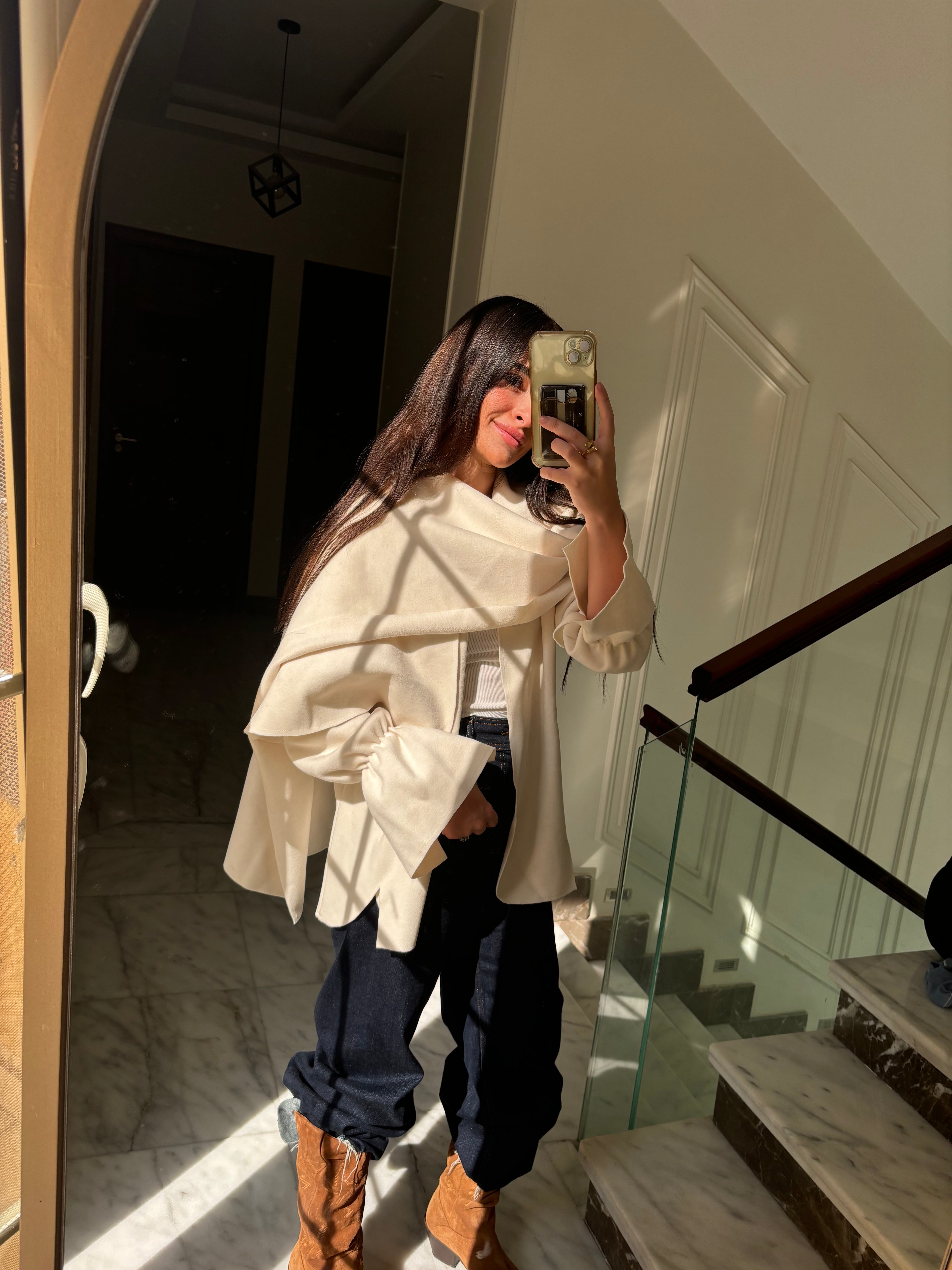 Creme Scarf Jacket