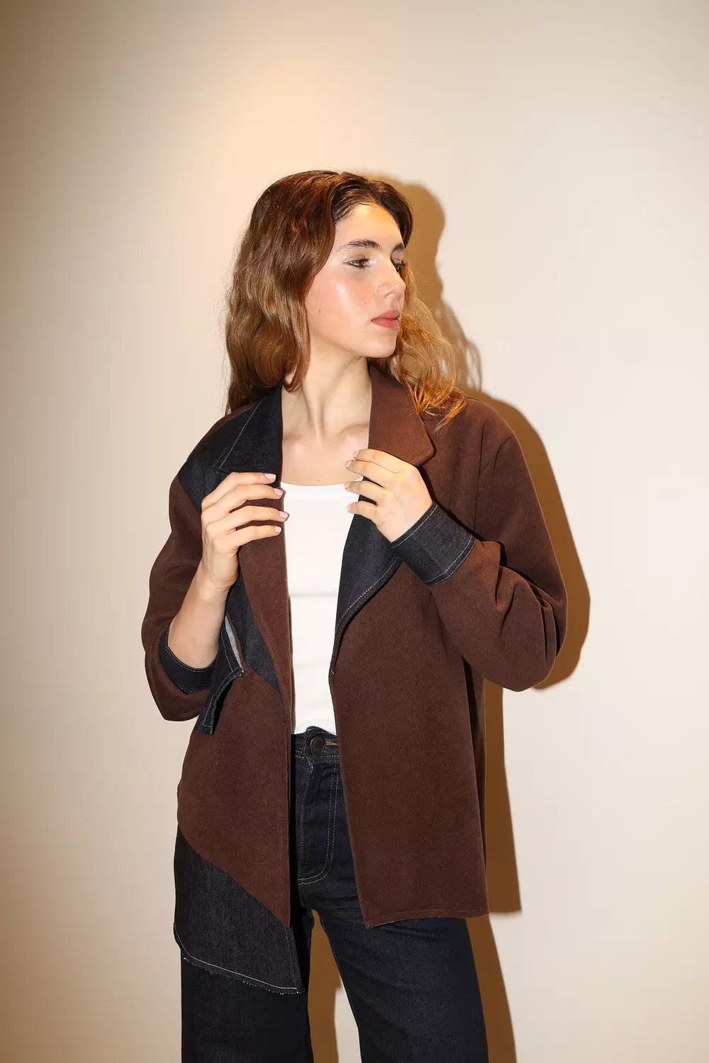 Contrast Mocha Blazer